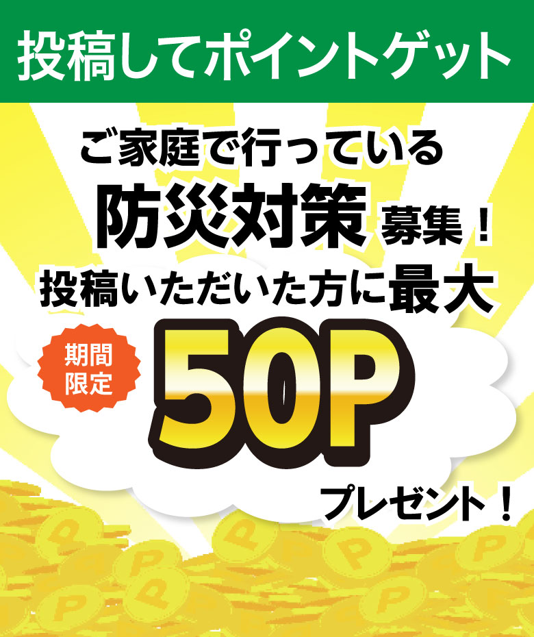 日頃からご家庭で行っている防災対策募集！