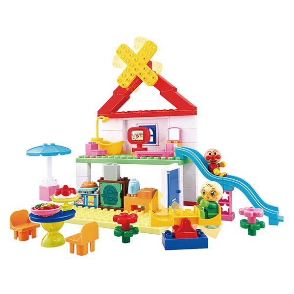 パンこうじょうと大きなおうちが作れる！アンパンマンブロックバケツ